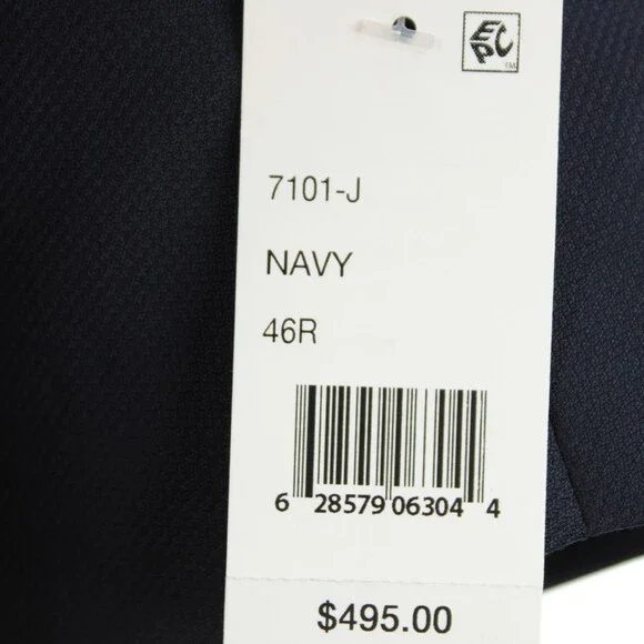 Cardinal of Canada NWT 100% Wool Sport Coat Size 46R US In Solid Navy Blue